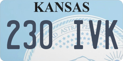 KS license plate 230IVK