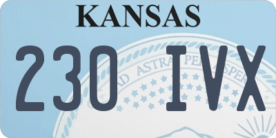 KS license plate 230IVX