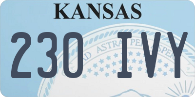 KS license plate 230IVY