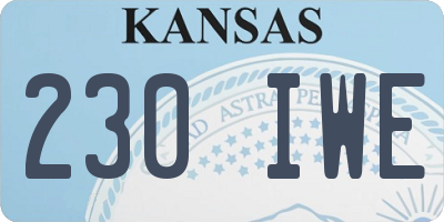 KS license plate 230IWE