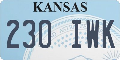 KS license plate 230IWK