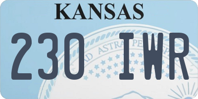 KS license plate 230IWR