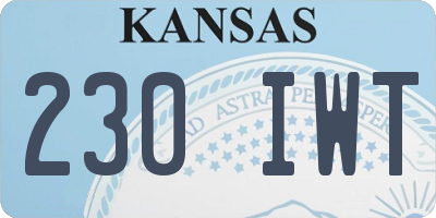 KS license plate 230IWT