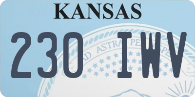 KS license plate 230IWV