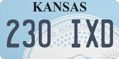 KS license plate 230IXD