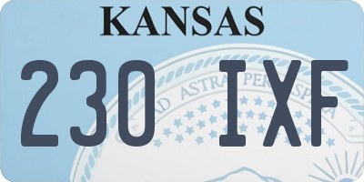 KS license plate 230IXF