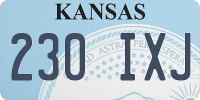 KS license plate 230IXJ