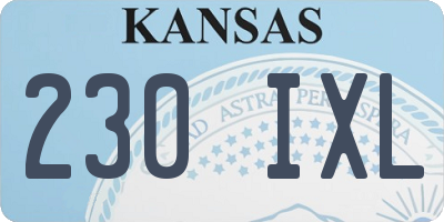 KS license plate 230IXL