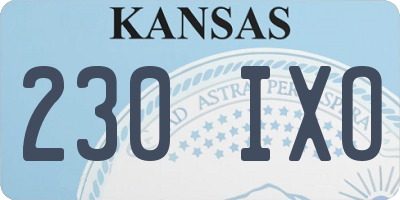 KS license plate 230IXO
