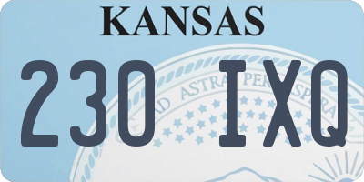 KS license plate 230IXQ