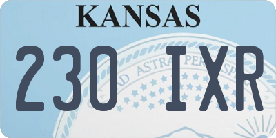 KS license plate 230IXR