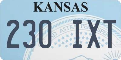 KS license plate 230IXT