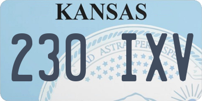 KS license plate 230IXV