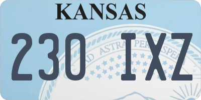 KS license plate 230IXZ