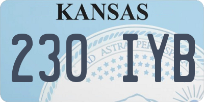 KS license plate 230IYB