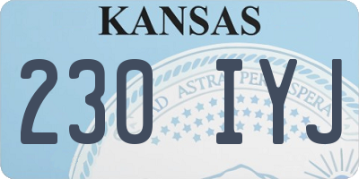 KS license plate 230IYJ