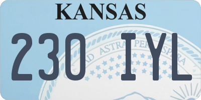 KS license plate 230IYL