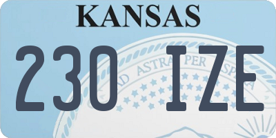 KS license plate 230IZE