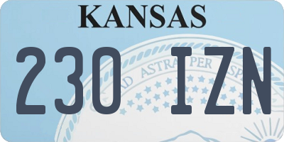 KS license plate 230IZN