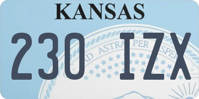 KS license plate 230IZX