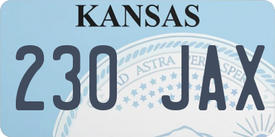 KS license plate 230JAX