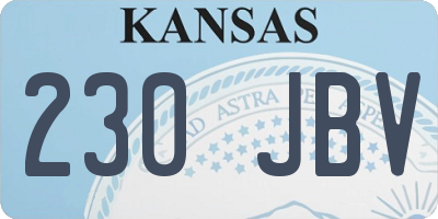 KS license plate 230JBV