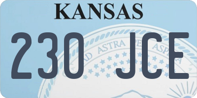 KS license plate 230JCE