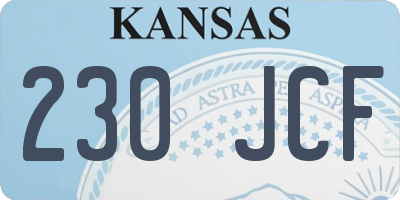 KS license plate 230JCF