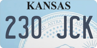 KS license plate 230JCK