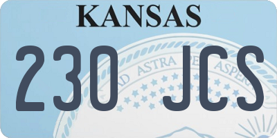 KS license plate 230JCS
