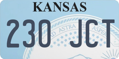 KS license plate 230JCT