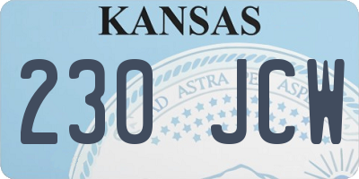 KS license plate 230JCW