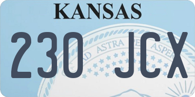 KS license plate 230JCX