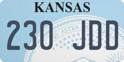 KS license plate 230JDD