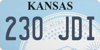 KS license plate 230JDI