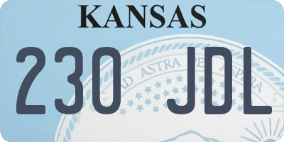 KS license plate 230JDL
