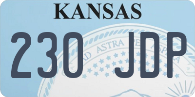 KS license plate 230JDP