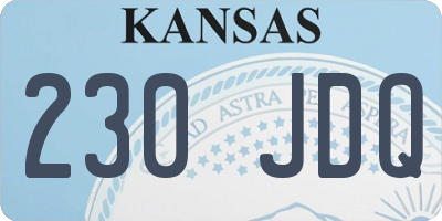 KS license plate 230JDQ