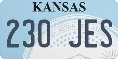 KS license plate 230JES