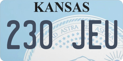 KS license plate 230JEU