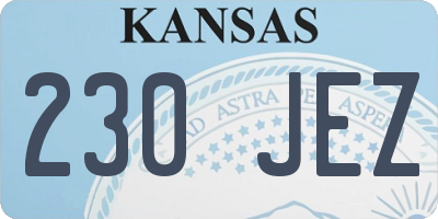 KS license plate 230JEZ