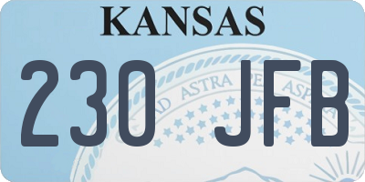 KS license plate 230JFB