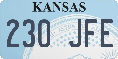 KS license plate 230JFE