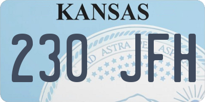 KS license plate 230JFH