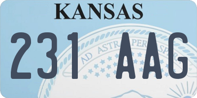 KS license plate 231AAG