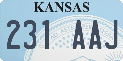 KS license plate 231AAJ