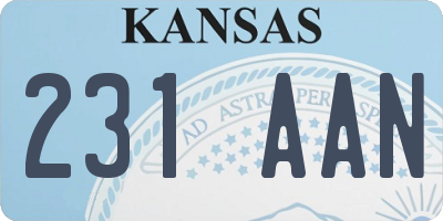 KS license plate 231AAN