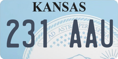 KS license plate 231AAU