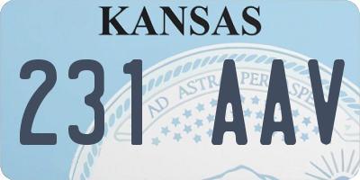 KS license plate 231AAV