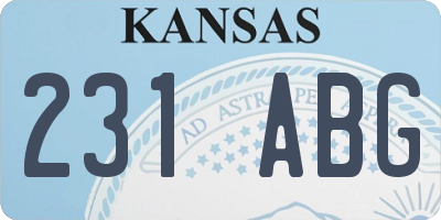 KS license plate 231ABG